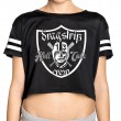 Dragstrip Kustom. Hell Cats Cropped Mesh Tee 